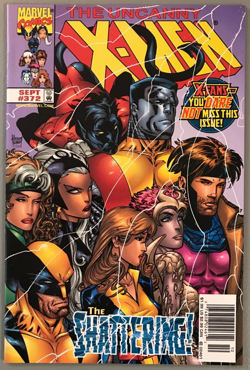 Uncanny X-Men #372 By Davis Kubert Wolverine Rogue Newsstand Variant NM/M 1999