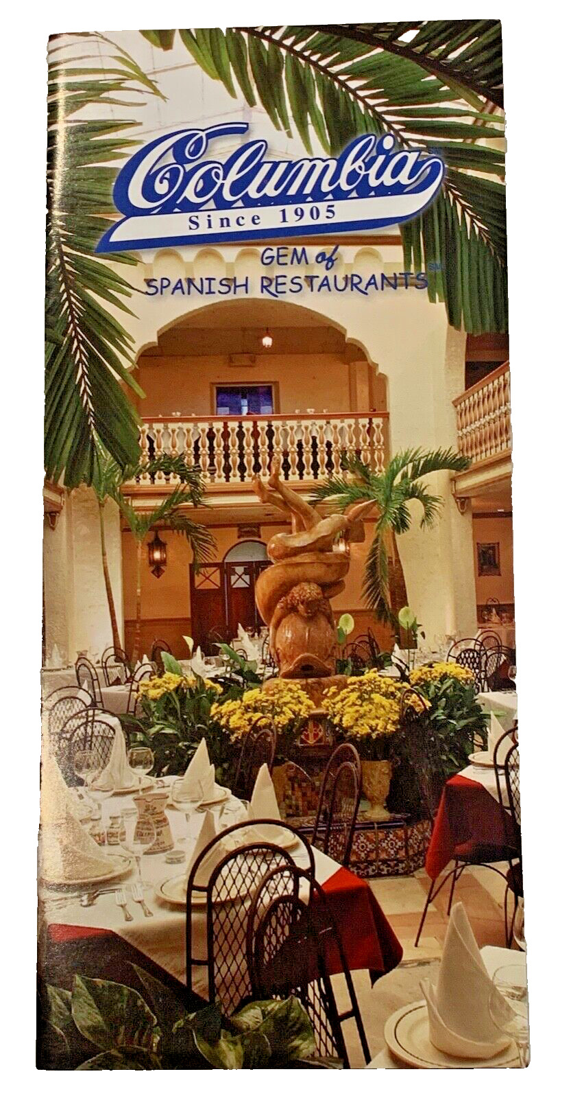 Columbia Spanish Restaurant Tampa FL Florida ad foldout Brochure rack card