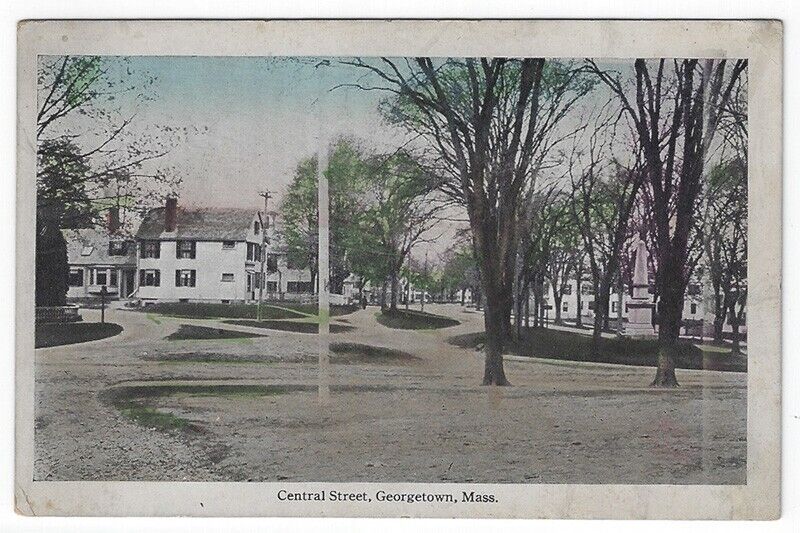 Georgetown, Massachusetts, Vintage Postcard View of Central Street