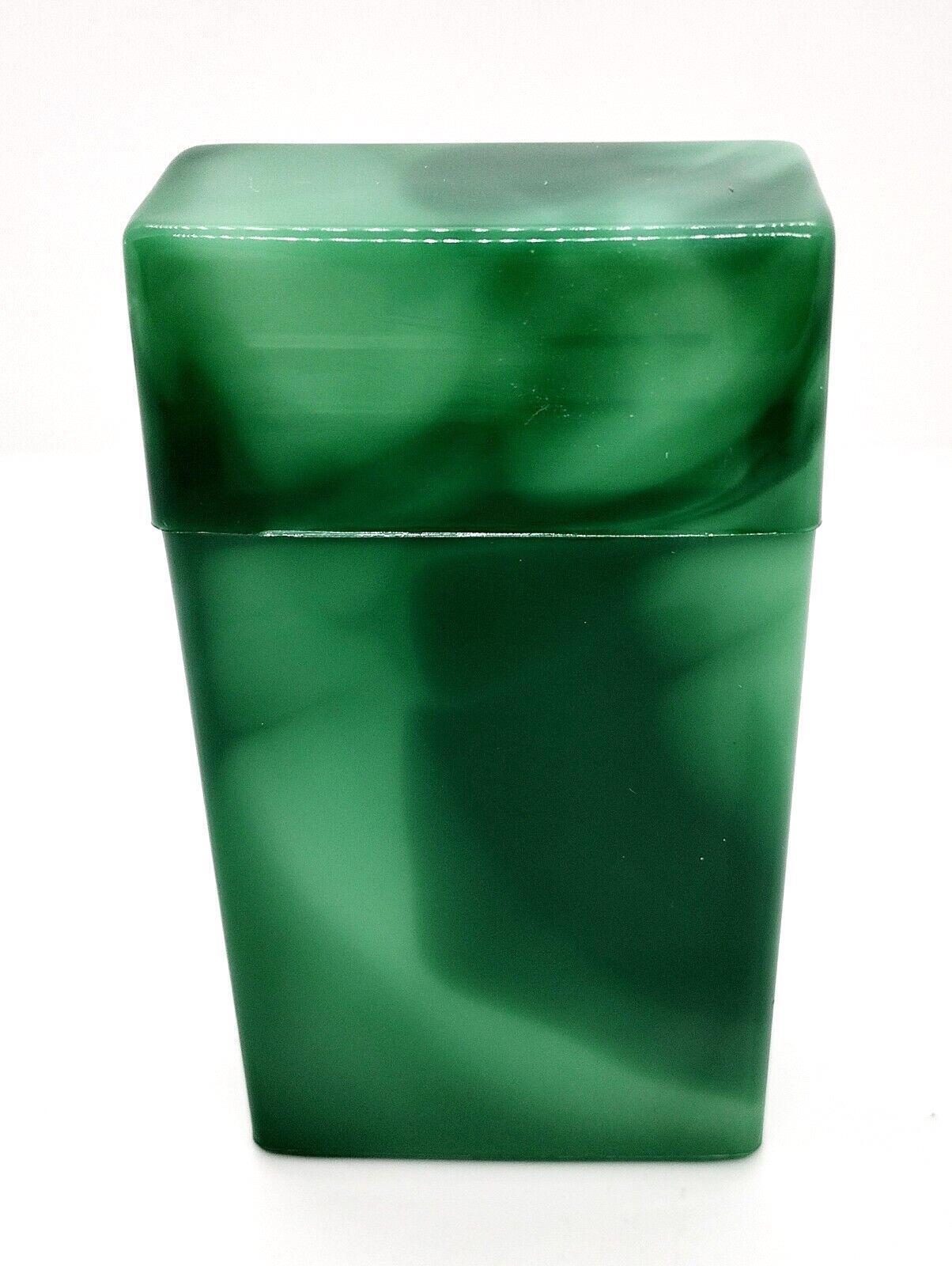 Fujima Green Marble Design 100s Size Plastic Flip Top Open Cigarette Case
