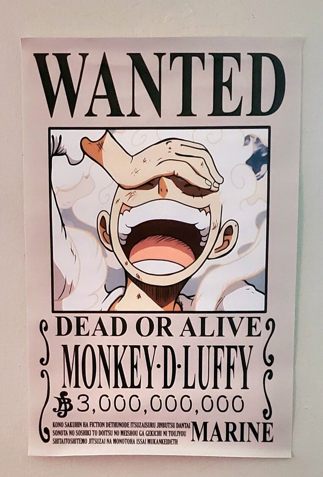 ONE PIECE WANTED POSTER  | Monkey D Luffy | 30 X 45 cm | Canvas | NEW