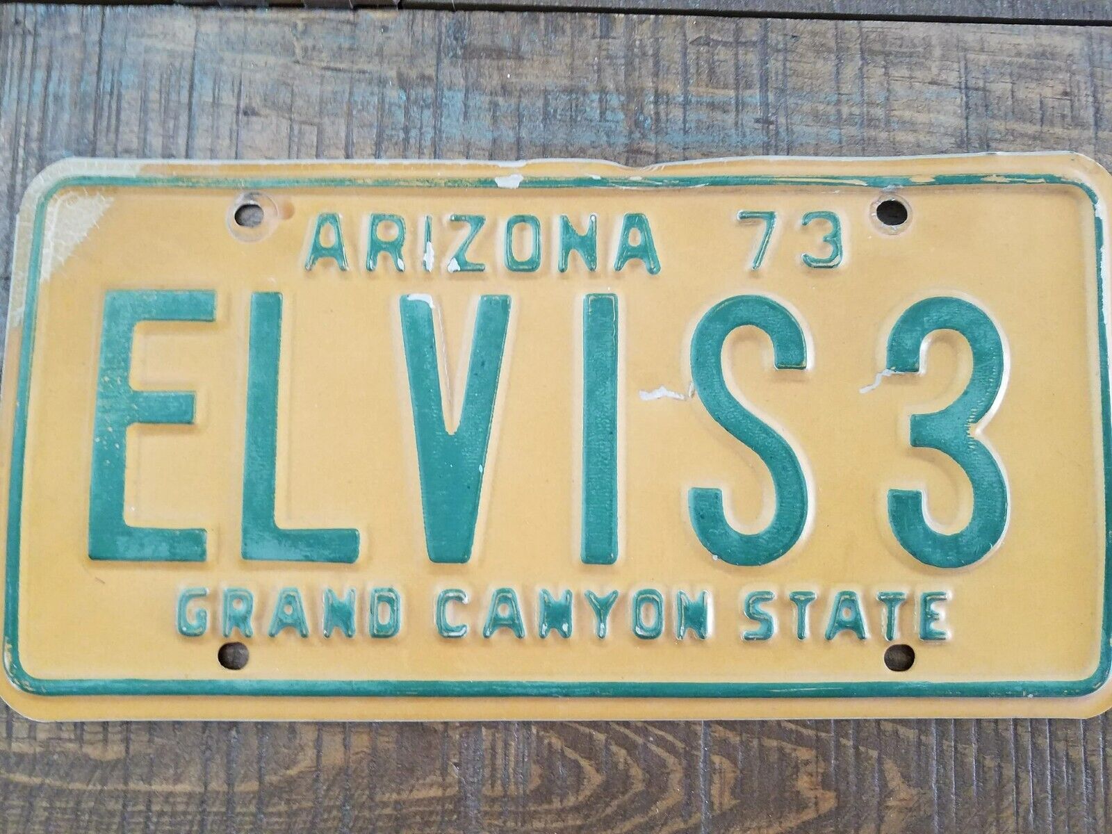 1973 Vintage Authentic Arizona ELVIS License Plate 