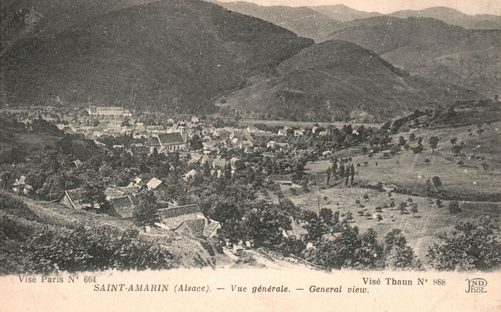 Paris France, General View of Saint Amarin Alsace, Mountains, Vintage Postcard