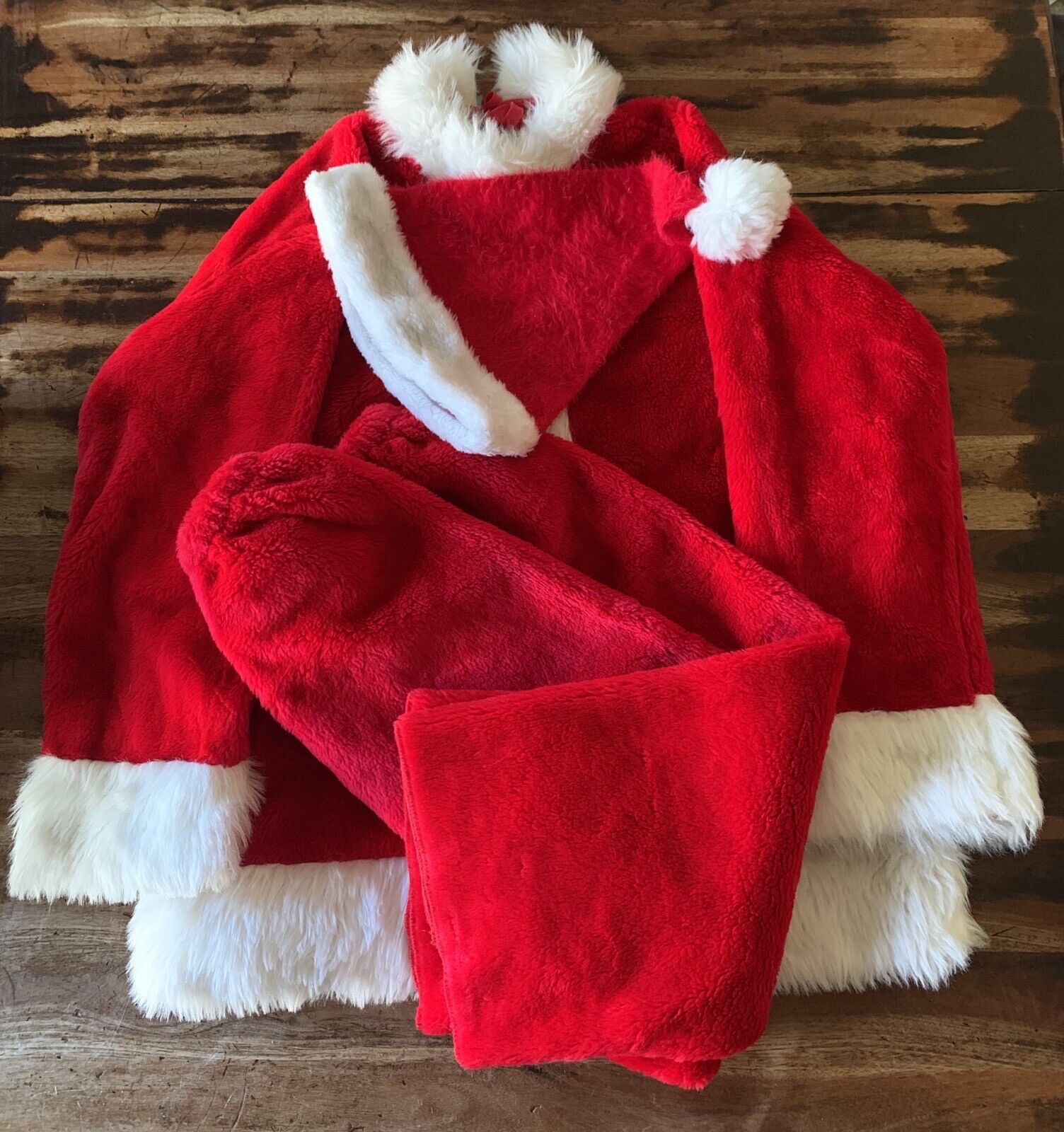 Vintage Santa Claus Suit Rubies Costume Co Furry Plush Vintage