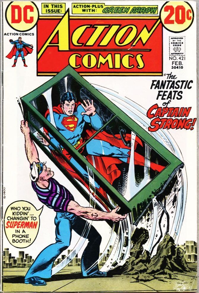 Action Comics #421-1973-vg 4.0 Superman 1st Captain Strong ak Popeye Green Arrow