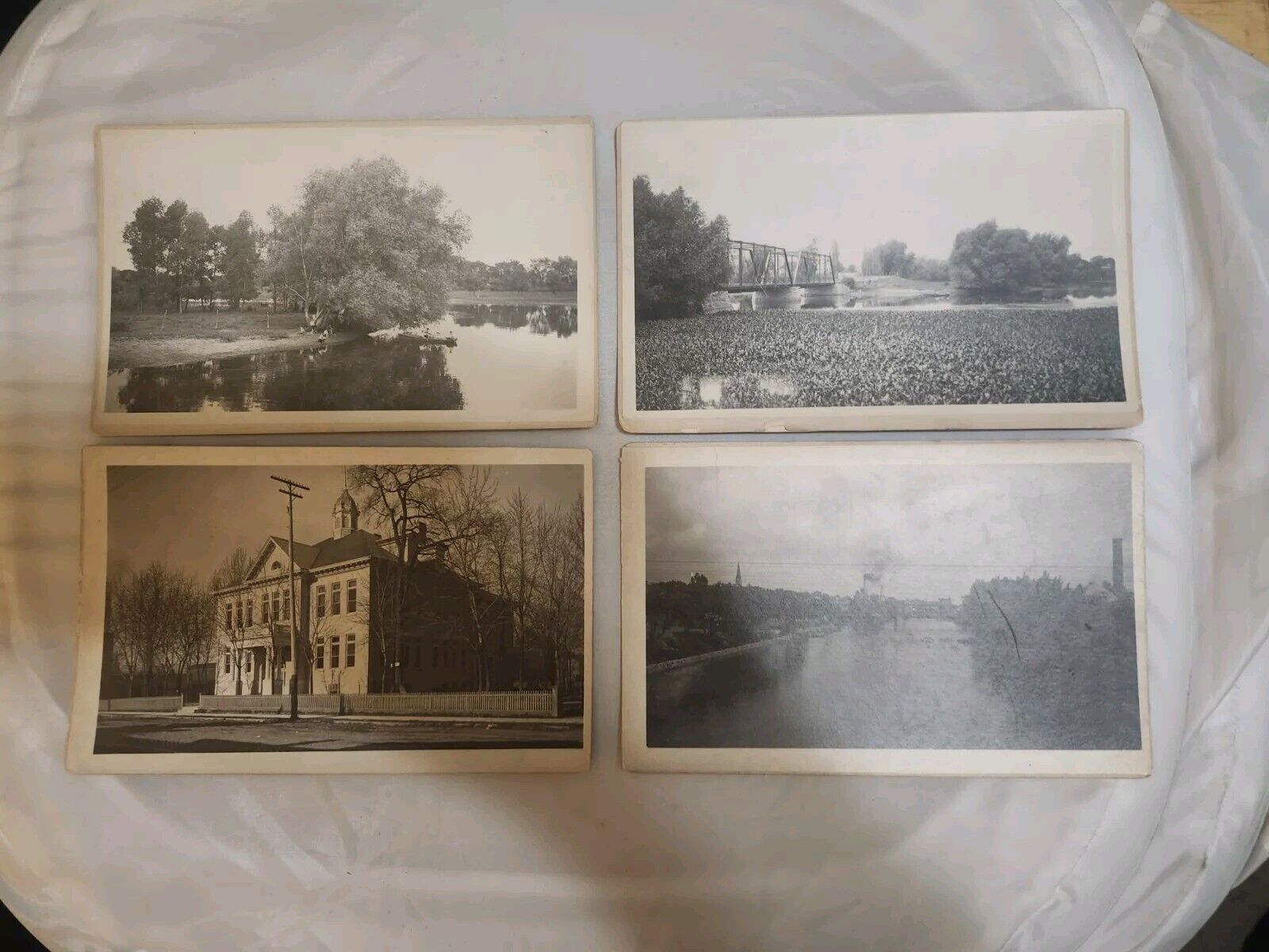 Lot of 4 Cabinet Photographs of Watertown Wisconsi n WI High School Birds Eye 