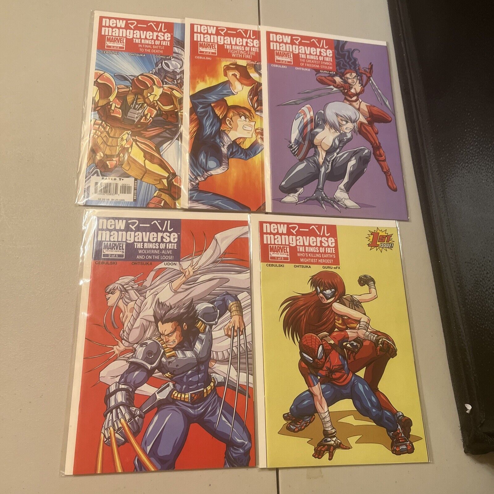 Complete 2006 Series of Marvel New Mangaverse Issues #1 - #5 in VF+/NM cond