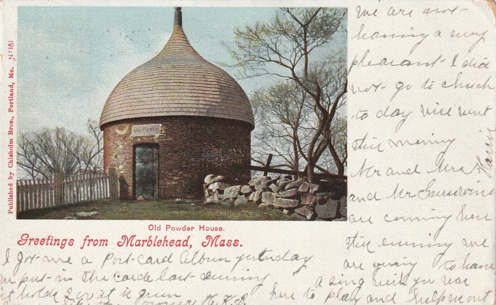 Marblehead, MA-Massachusetts, Old Powder House Greetings  Vintage Postcard