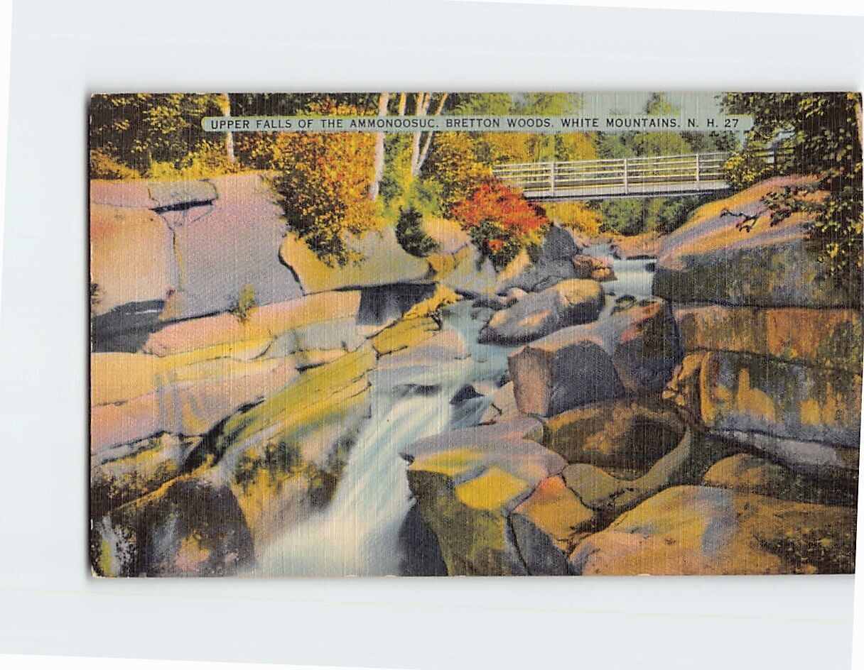 Postcard Upper Falls Of the Ammonoosuc Bretton Woods White Mts. Carroll NH