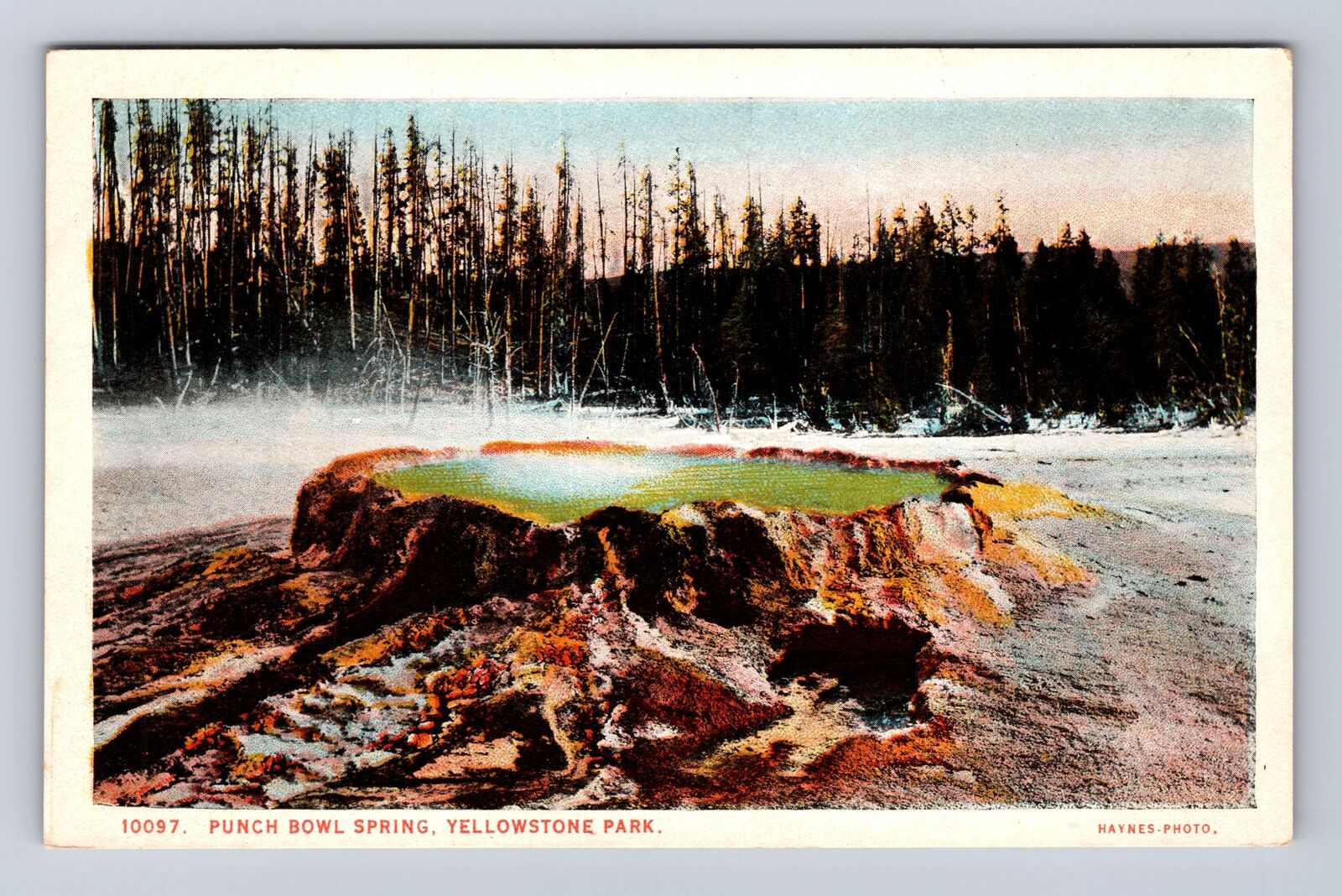 Yellowstone Natl Park, Punchbowl Spring, Series #10097,Vintage Souvenir Postcard