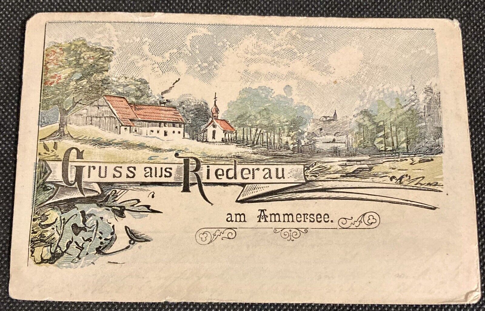 Antique Germany Bavaria 1901 Postcard Gruss aus Riederau am  Ammersee