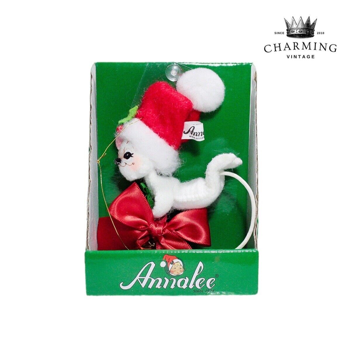 2014 ANNALEE Mobilitee RING IN THE SEASON MOUSE Christmas Ornament Doll 3\