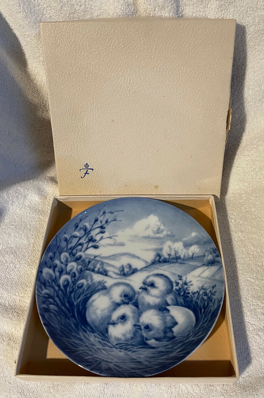 Vintage Furstenberg Easter Plate featuring chicks Limited Edition w/ box 1972