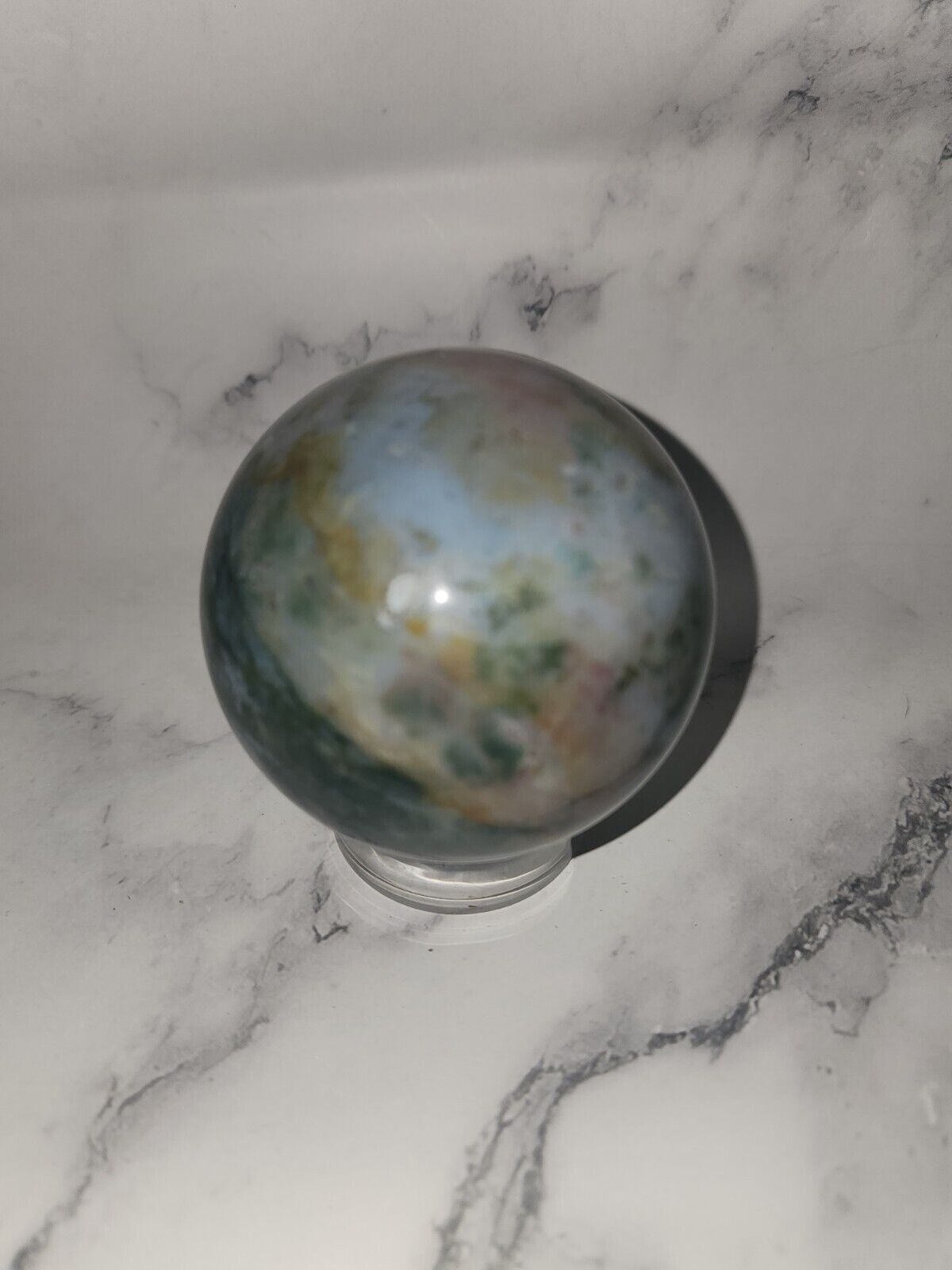  Natural Ocean Jasper Crystal Sphere Ball Mineral Specimen Healing