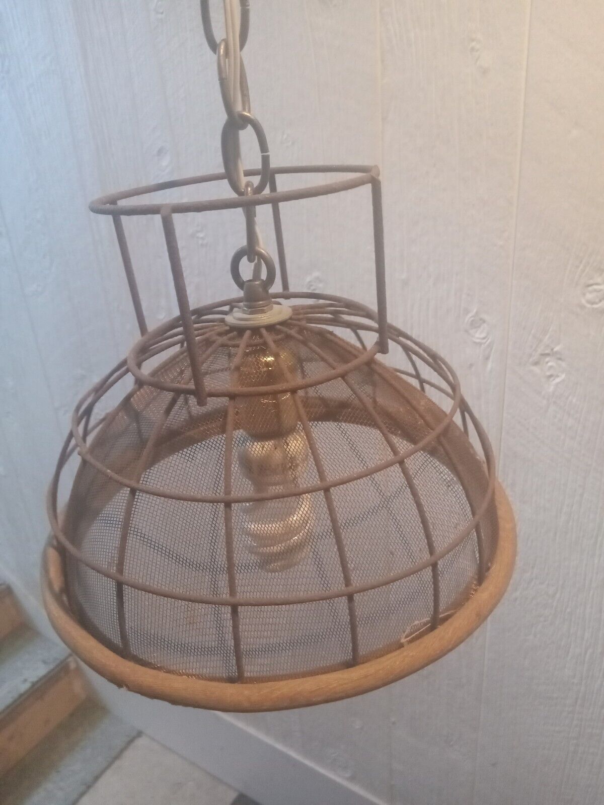 Vintage Wire Cage Hanging Light