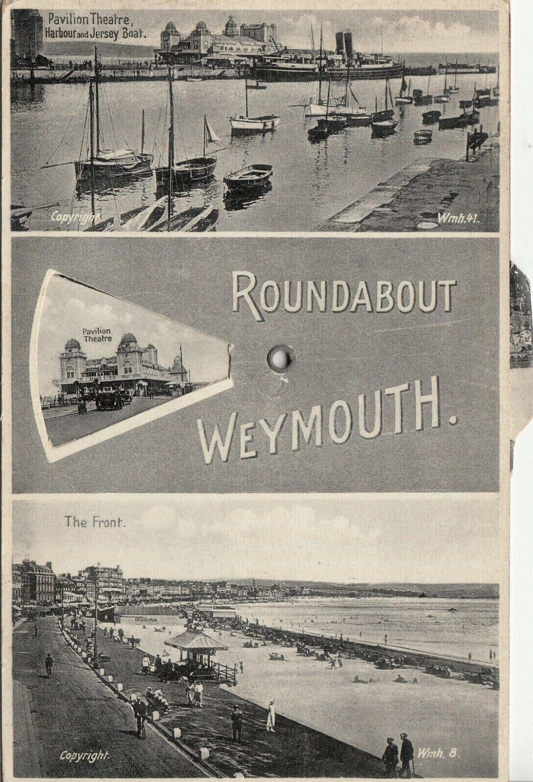 United Kingdom England Dorset Roundabout WEYMOUTH Clock Mechanical rare postcard