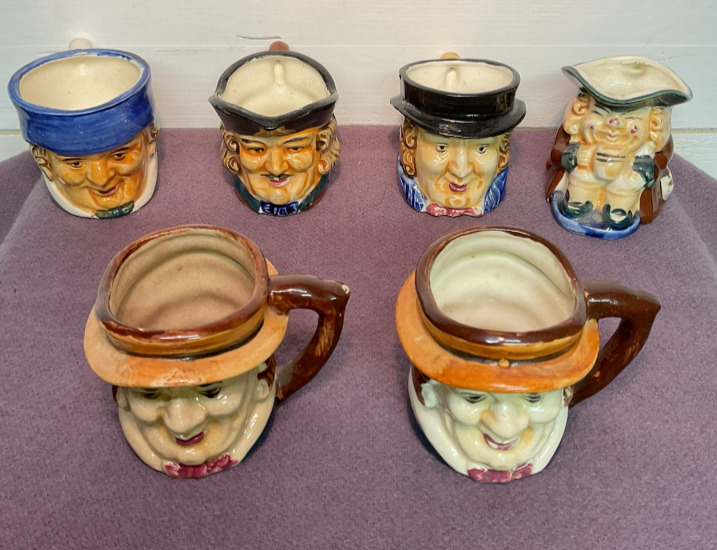 Vintage - Toby Mugs Lot of 6 -Made in Occupied Japan - Excellent Condition