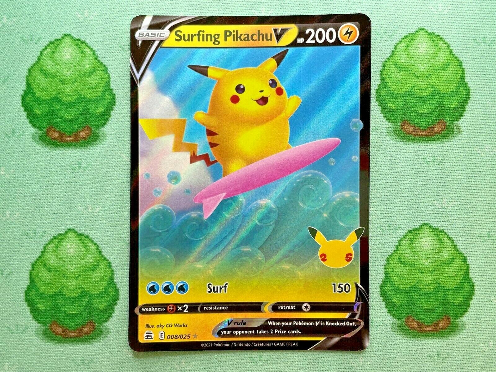 Pokemon - Surfing Pikachu V - 008/025 - Celebrations - Ultra Rare