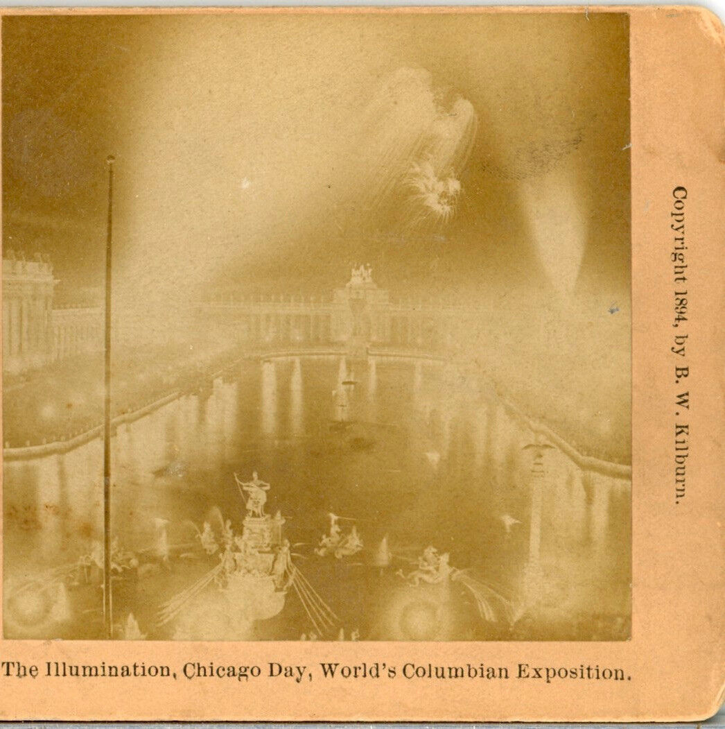 COLUMBIAN EXPOSITION, The Illumination, Chicago Day--Stereoview WF106