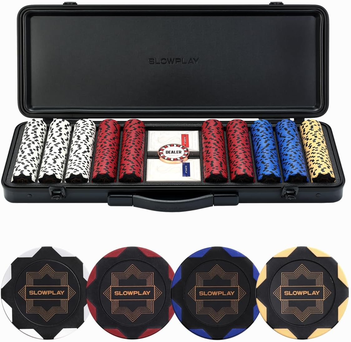 Nash 14 Gram Clay Poker Chips Set for Texas Hold’Em, 300 PCS/500PCS, Blank Chips