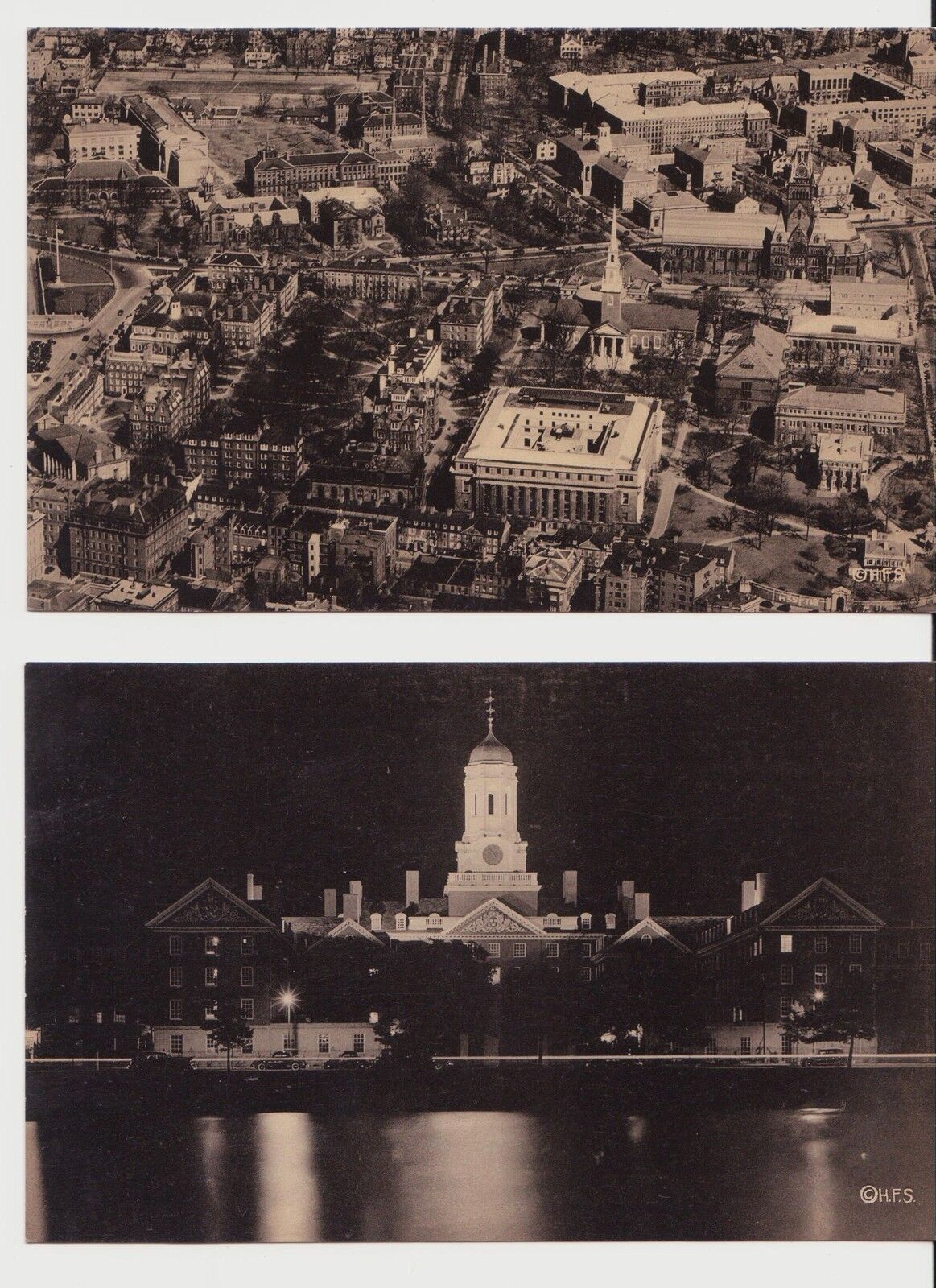 1930\'s HARVARD University LOT 8 Cambridge Massachusetts MA B&W Postcard School