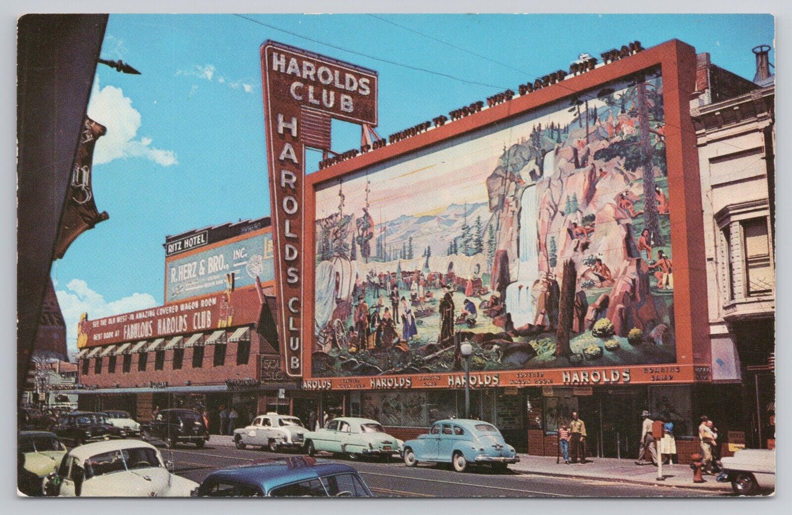 Harold\'s Club Illuminated Sign Reno Nevada NV 1950s Postcard Harolds