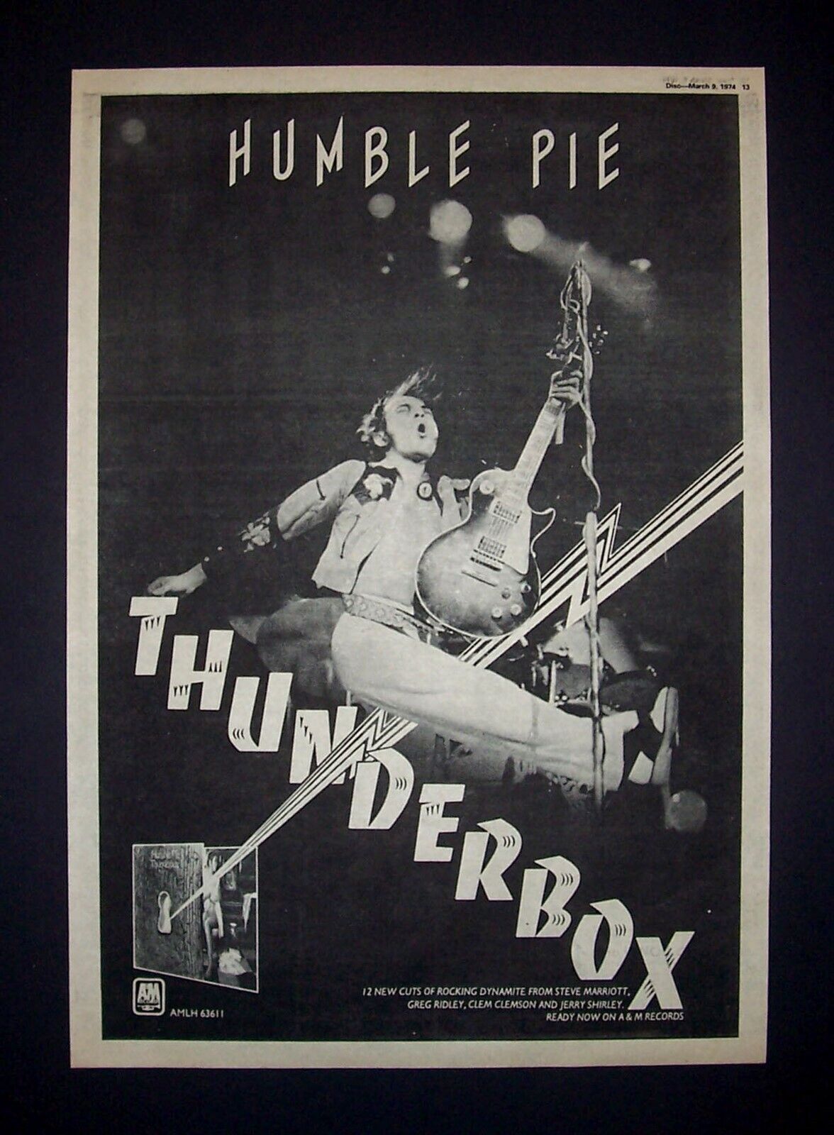 Humble Pie Thunderbox 1974 Poster Type Ad, Promo Advert (Steve Marriott)