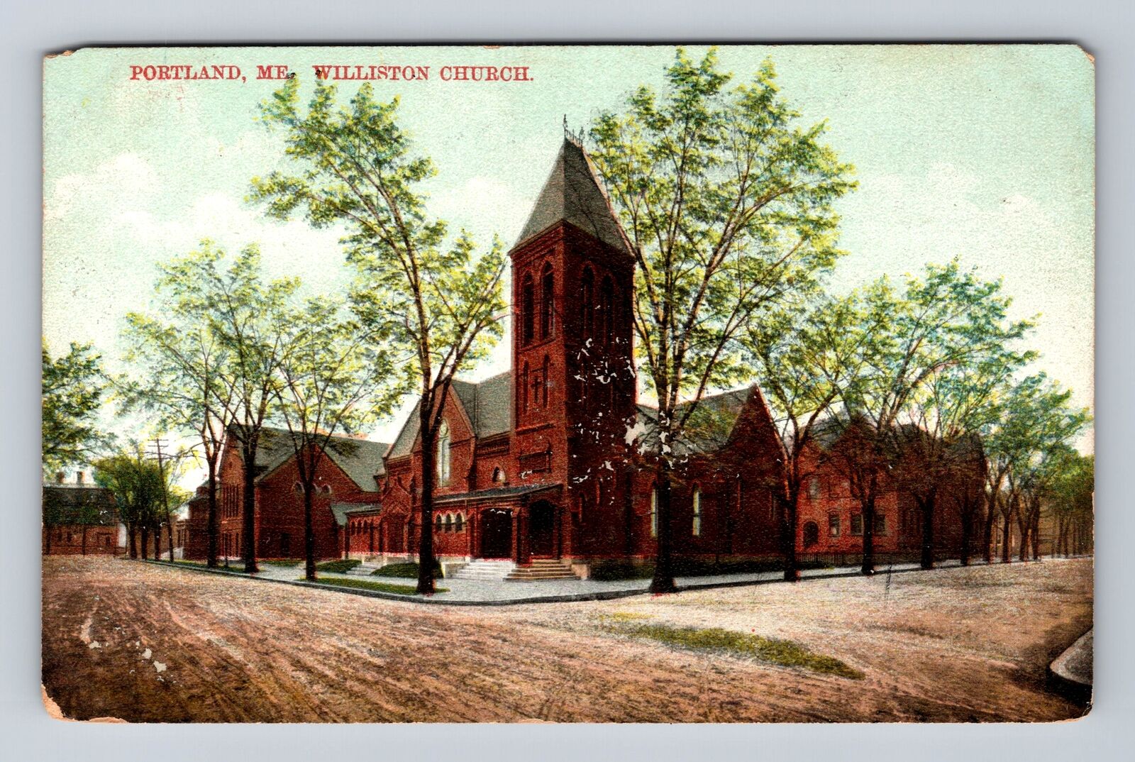 Portland ME-Maine, Williston Church, Religion, Antique, Vintage Postcard