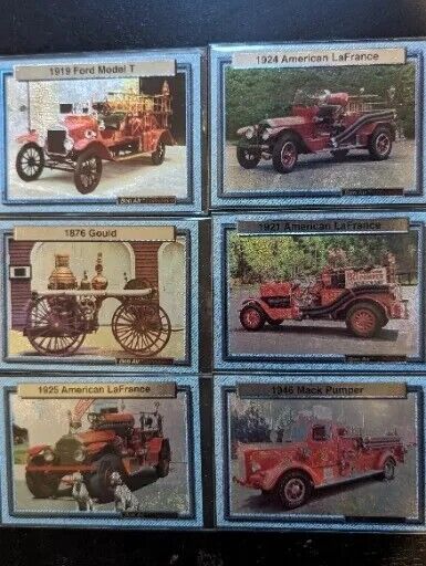6 peace bon air fire engines cards 1994 Vintage rare cards