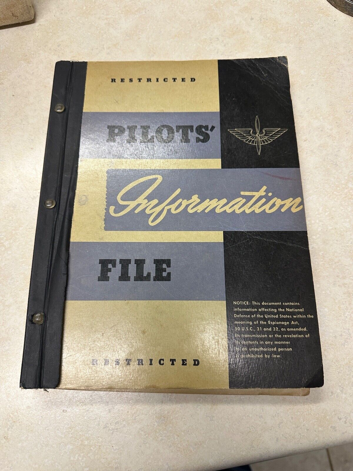 WW2 US Army Air Forces Pilot's Information File