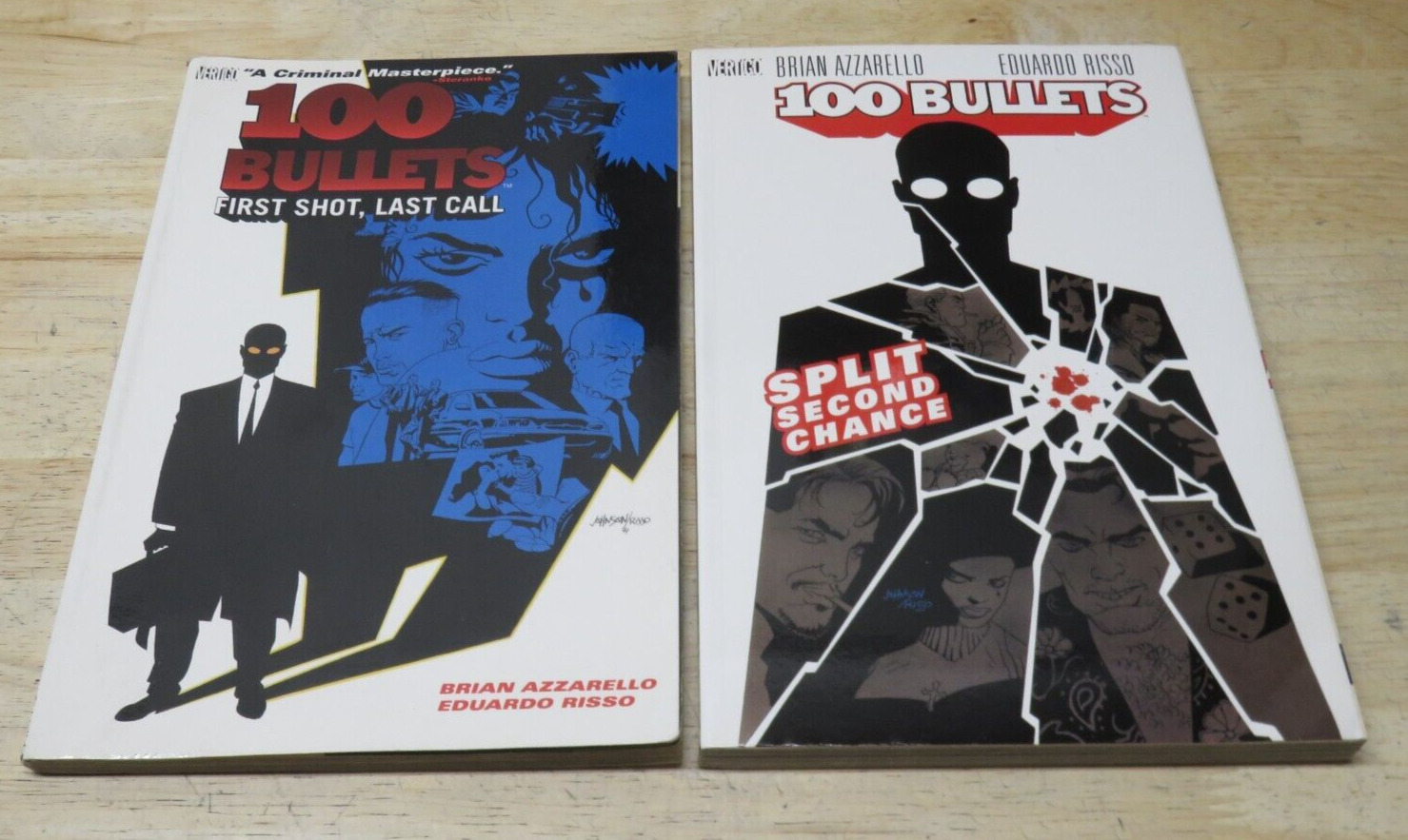 100 Bullets Vertigo trade paperback lot Vol. 1 & 2 Azzrello Risso DC tpbs comics