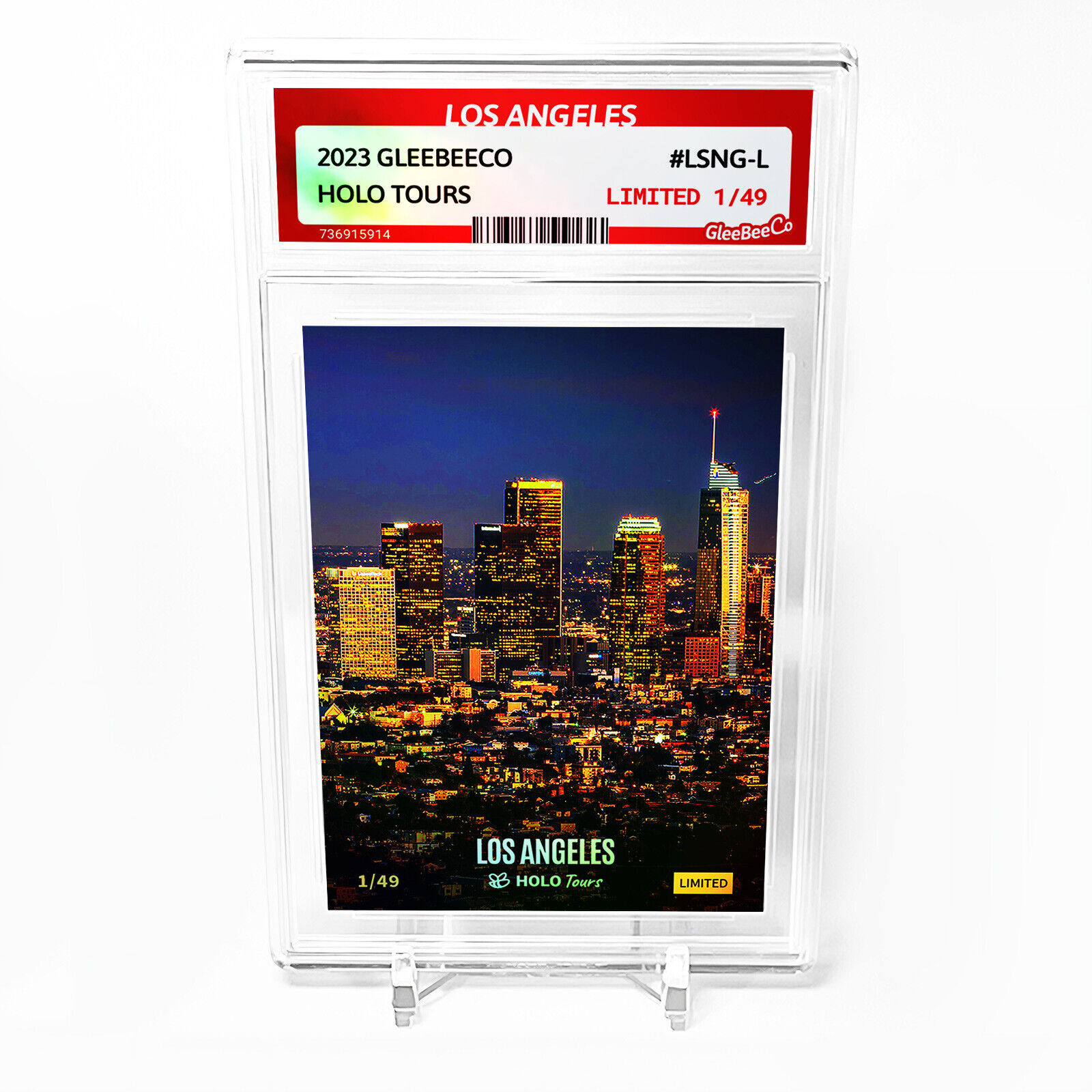 LOS ANGELES Night Skyline 2023 GleeBeeCo Holo Card #LSNG-L /49
