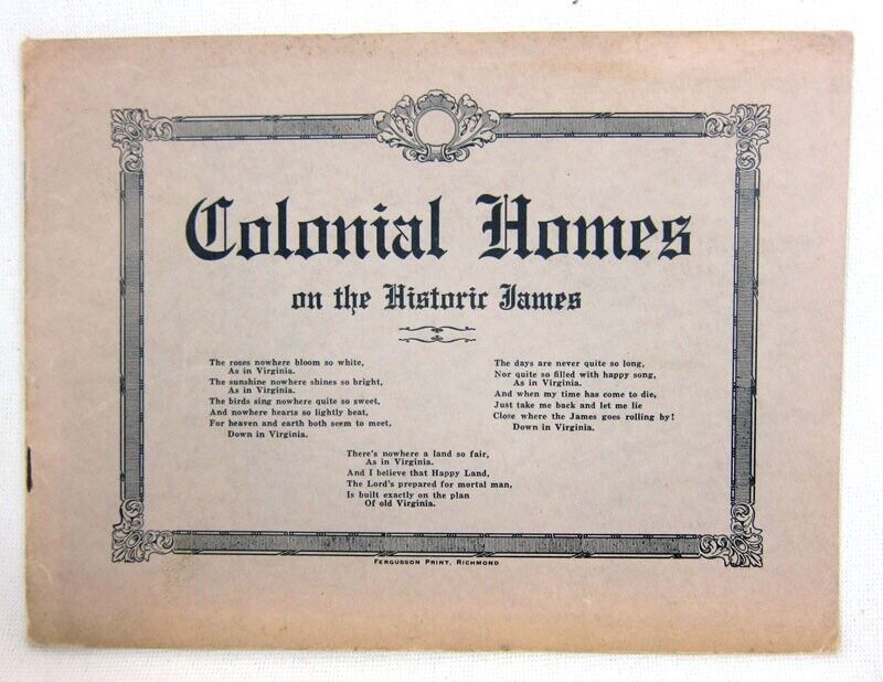 c1930s -- COLONIAL HOMES ON THE HISTORIC JAMES - SOUVENIR PHOTO BOOKLET