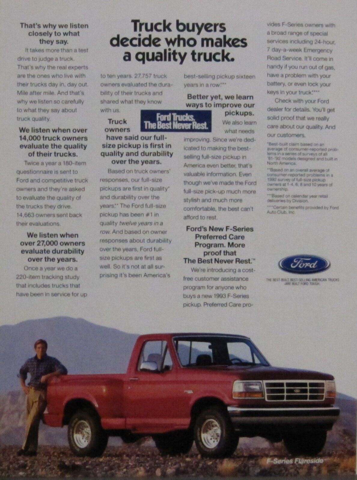 1993 Ford Pickup Truck; Styleside (Red)