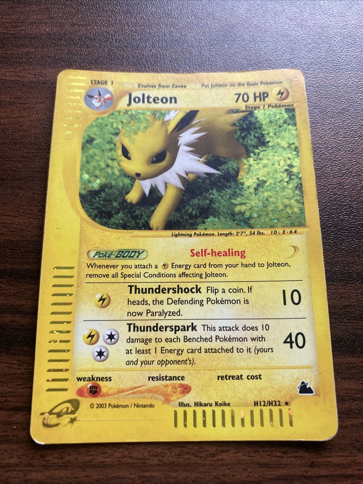 Pokémon TCG Jolteon Skyridge H12 Holo Holo Rare