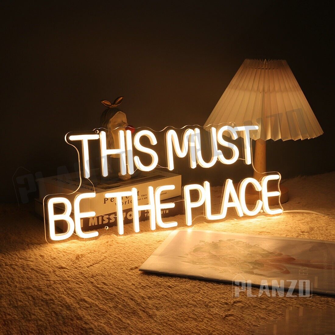 Planzo Neon Light This Must Be The Place sign Birthday Party Gift Warm White USB