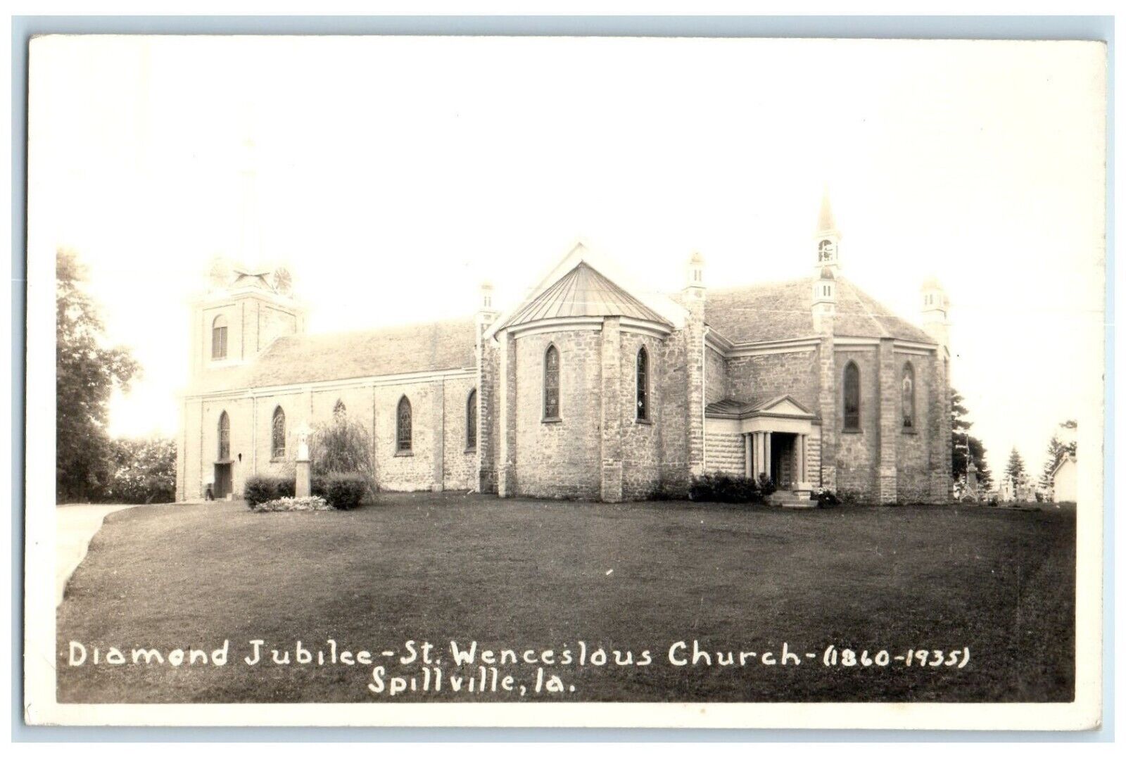 c1940\'s Diamond Jubilee St. Wenceslous Church SpillviIle IA RPPC Photo Postcard