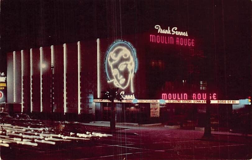 Postcard CA:  Moulin Rouge, Hollywood, California, Vintage Posted 1958