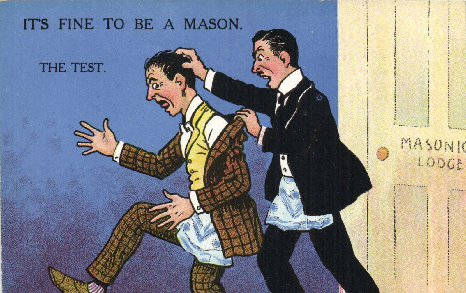 FREEMASONRY PC, HUMOR, IT\'S FINE TO BE A MASON, Vintage Postcard (b55837)