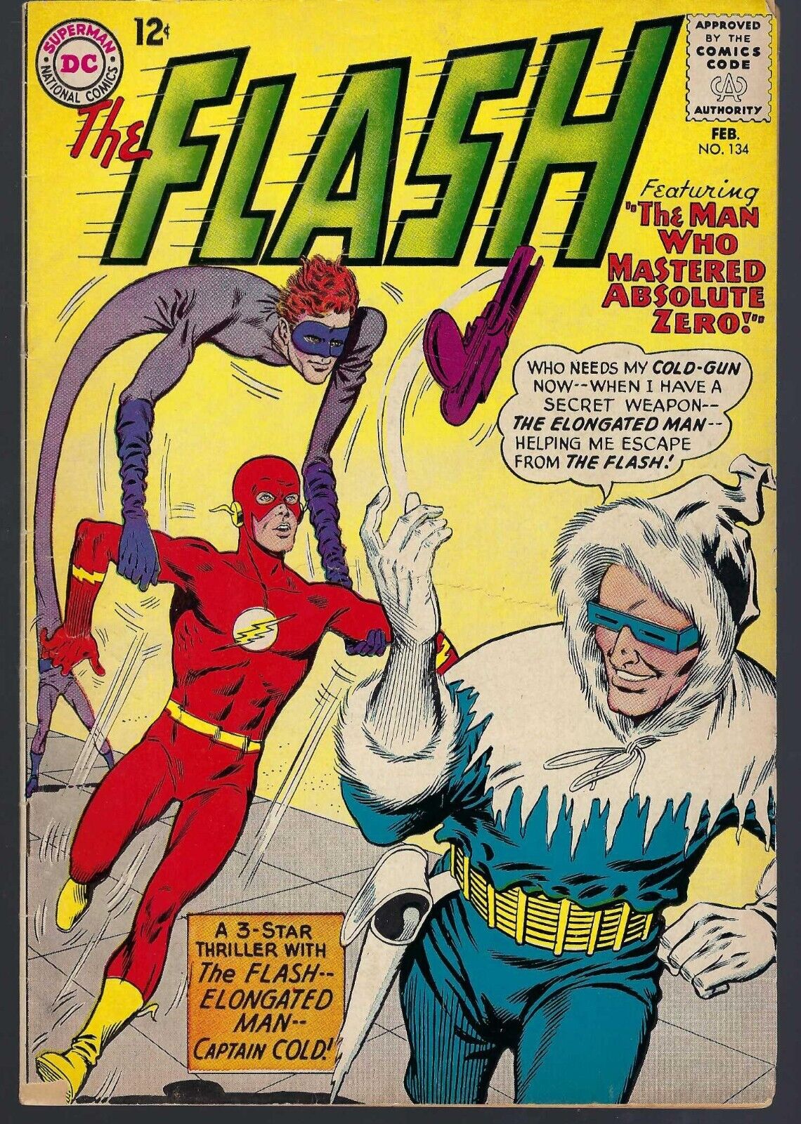 THE FLASH #134 Feb. 1963 in VG+ DC Comics