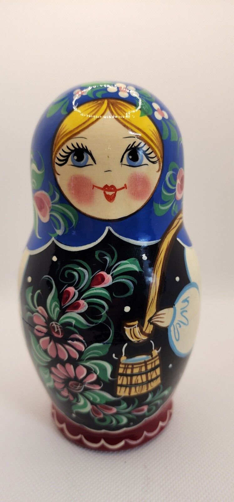 Authentic Hand Painted Nesting Russian Doll Signed By Artist
