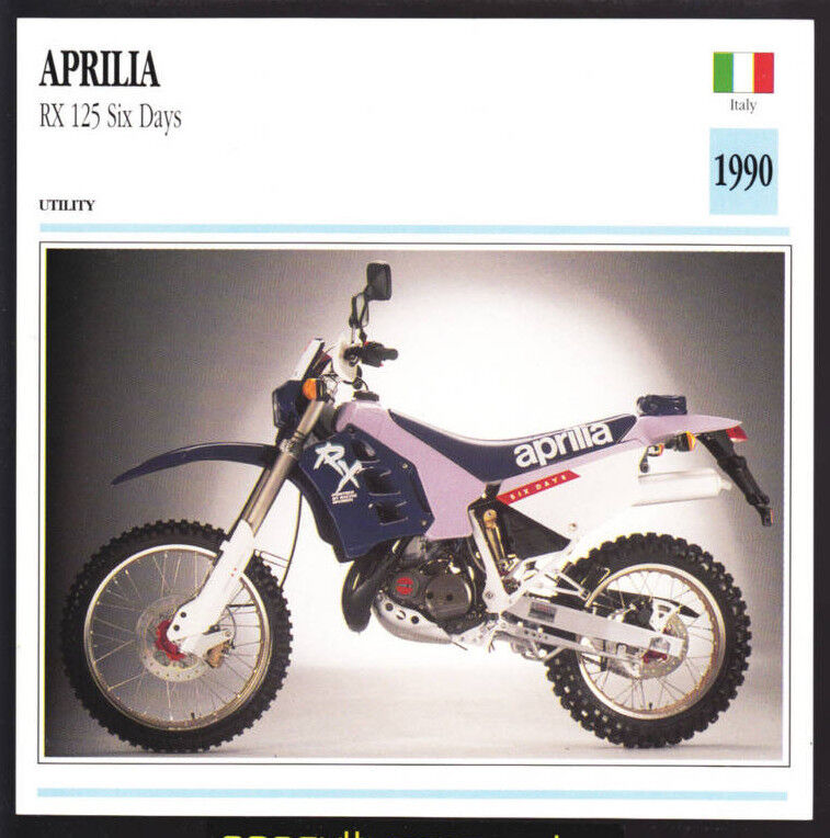 1990 Aprilia RX 125cc Six Days ISDT Trials Enduro Passeri Motorcycle Photo Card