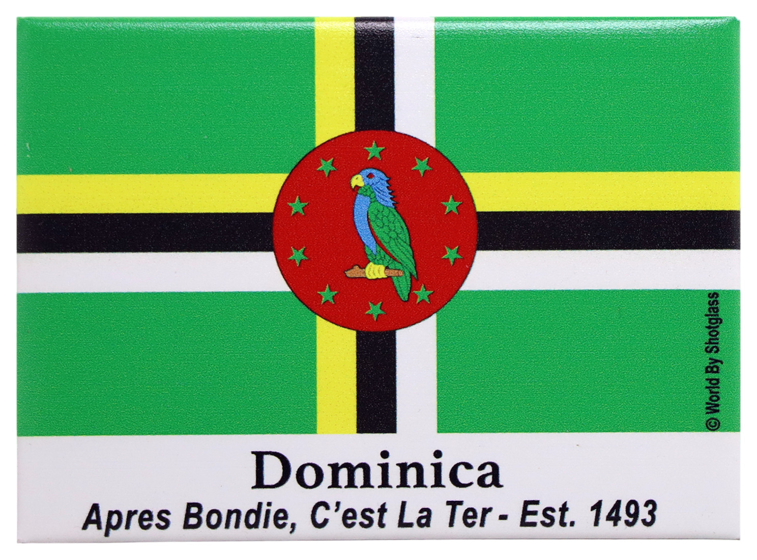 Dominica Flag Caribbean Fridge Collector\'s Souvenir Magnet 2.5\