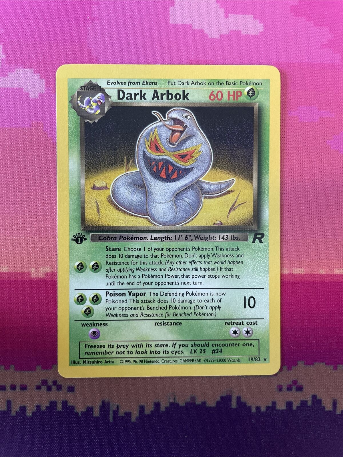 Pokemon Card Dark Arbok Team Rocket 1st Edition 19/82 Near Mint Condition