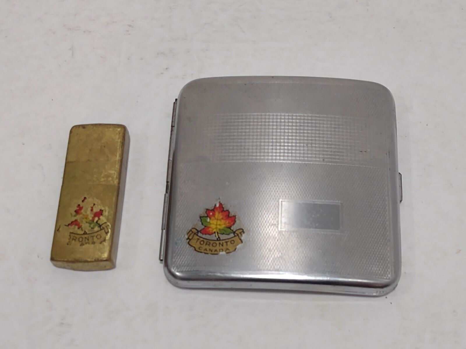 Vintage Brass Seigneur U.L. 839372 Cigarette Lighter & unbranded case Toronto 