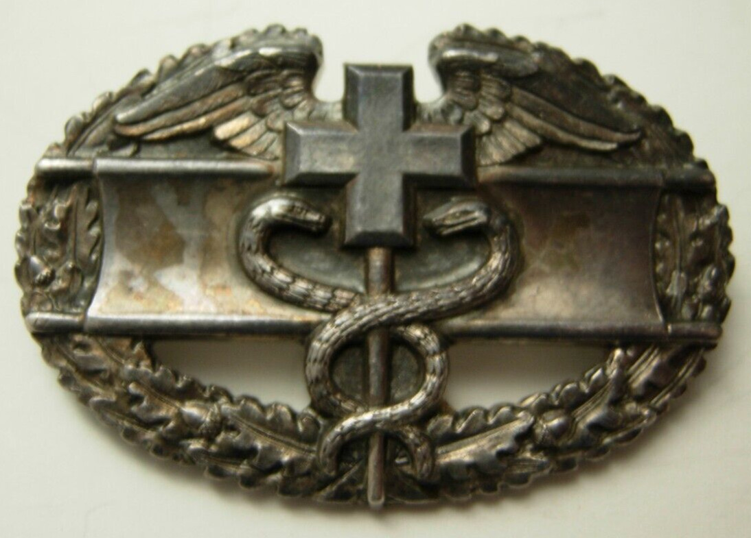 WW2 US Army Combat Medic Sterling Badge - Thick Heavy Strike  - PB