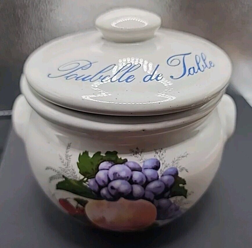 Vintage French Ceramic Poubelle de Table / Table Bin / Tableware