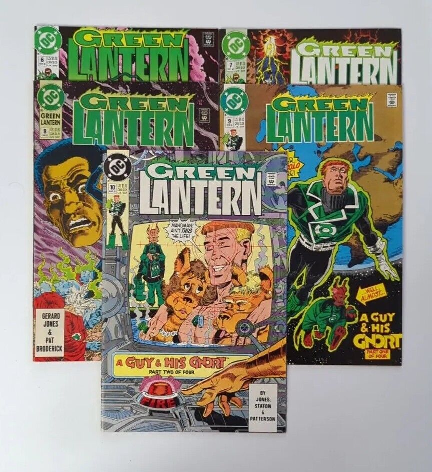 Lot Of 5 1990-91 DC Green Lantern Comics #6-10 VF/NM