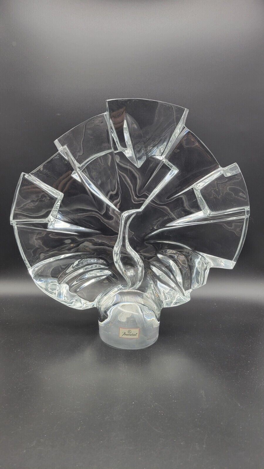 Large Baccarat Crystal France Peacock Centerpiece Sculpture by B AUGST, Limited