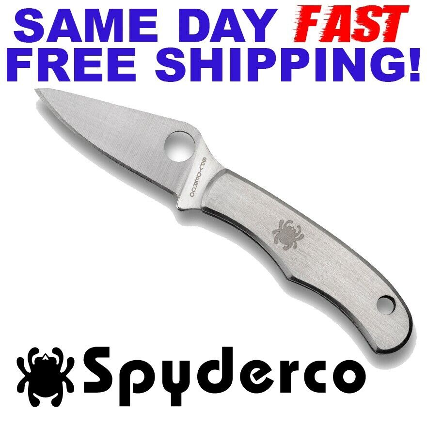 Spyderco Bug Stainless Steel PlainEdge Knife, C133P SAME DAY FAST 